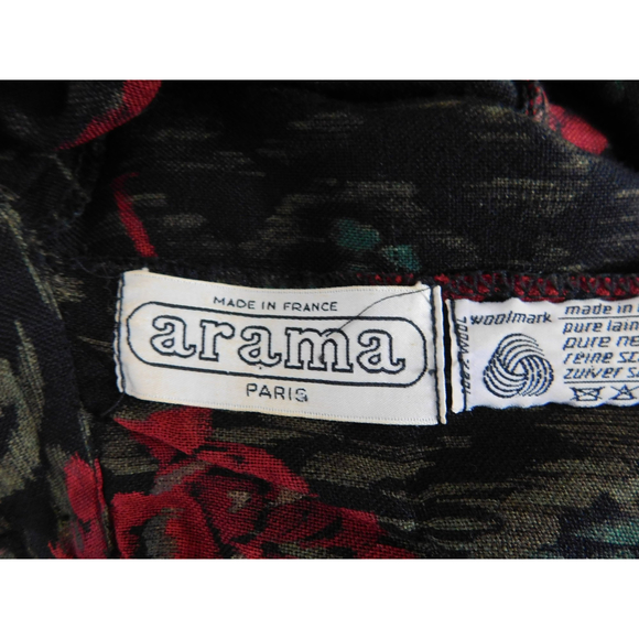 VINTAGE ARAMA PARIS HIGH NECK LACE TRIM WOOL DRESS - Picture 11 of 11